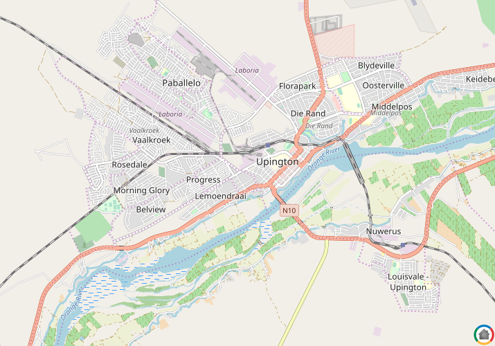 Map location of Upington